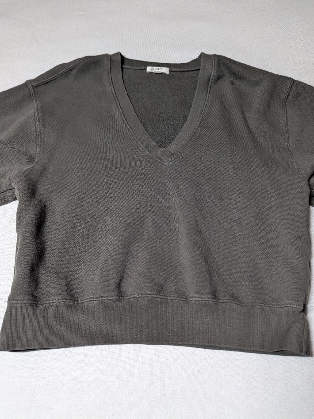 AGOLDE Deep V Neck Oversized Sweatshirt - Size Small